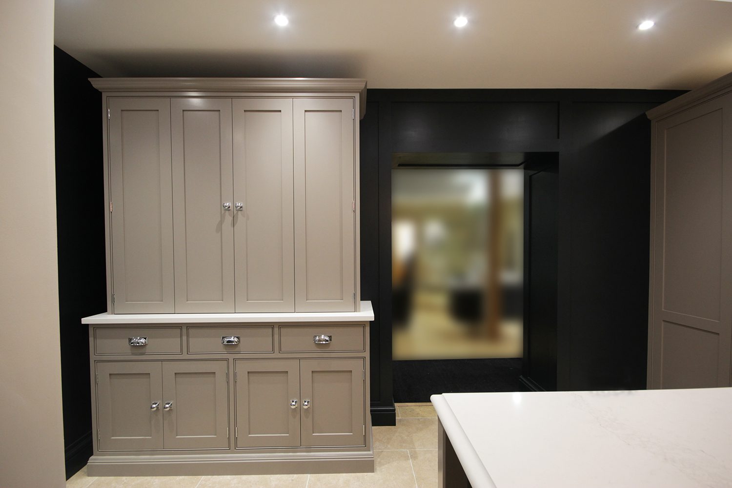 Handmade In Frame Shaker Bespoke Kitchen Stone Chrome