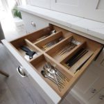 23. Solid oak drawer boxes with bespoke cutlery insert.