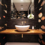 3. We created a bespoke recessed mirror with mirrored sides. Quirky and fun for this groundfloor cloakroom.